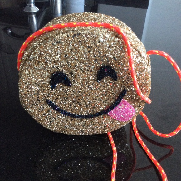 CLEARANCE J. CREW Crewcuts Glitter Emoji Bag NWT - Picture 2 of 6